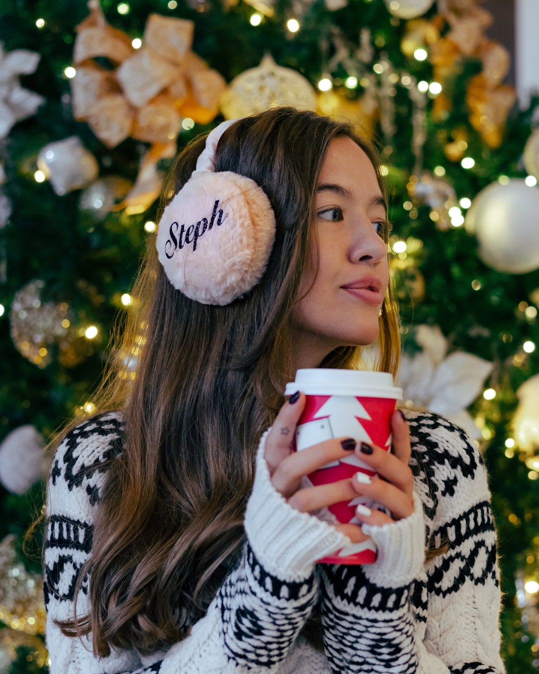 Earmuffs for Women Bride Ear Muffs Christmas Gift Winter Hat Ear