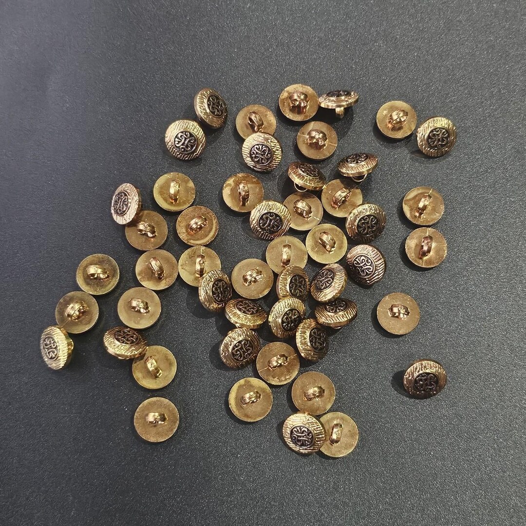 Navy Gold Button 50 Pcs Vintage Gold and Navy 1cm Buttons - Etsy