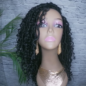 Boho Faux Loc Wig Headband Wig Updo Wig Ponytail Wig Braid Wigs for Black Women Bun Wig Headband Wigs Bohemian