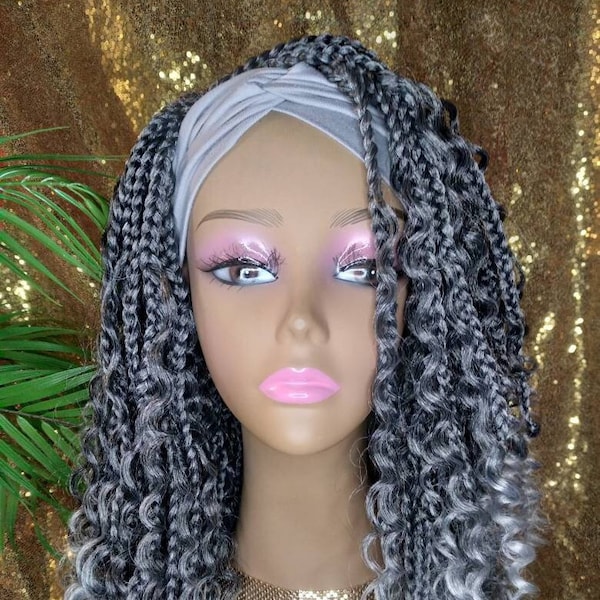 Salt and Pepper Headband Wig Etsy