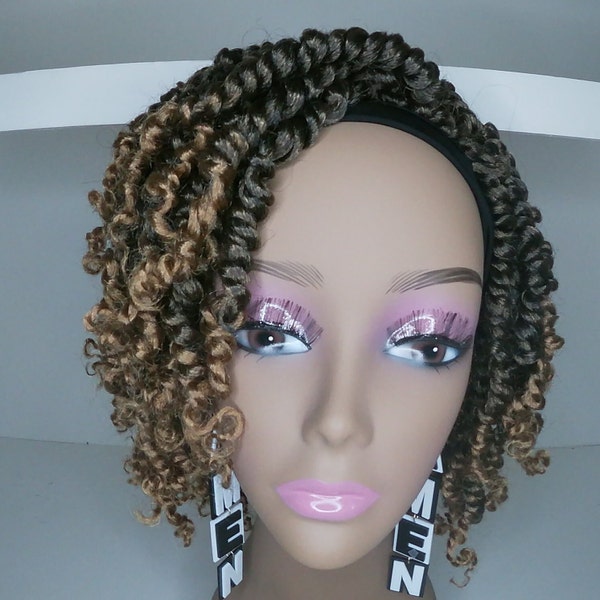 Headband Wig Passion Twist Wig Updo Braided Wigs for Black Women Short Wigs