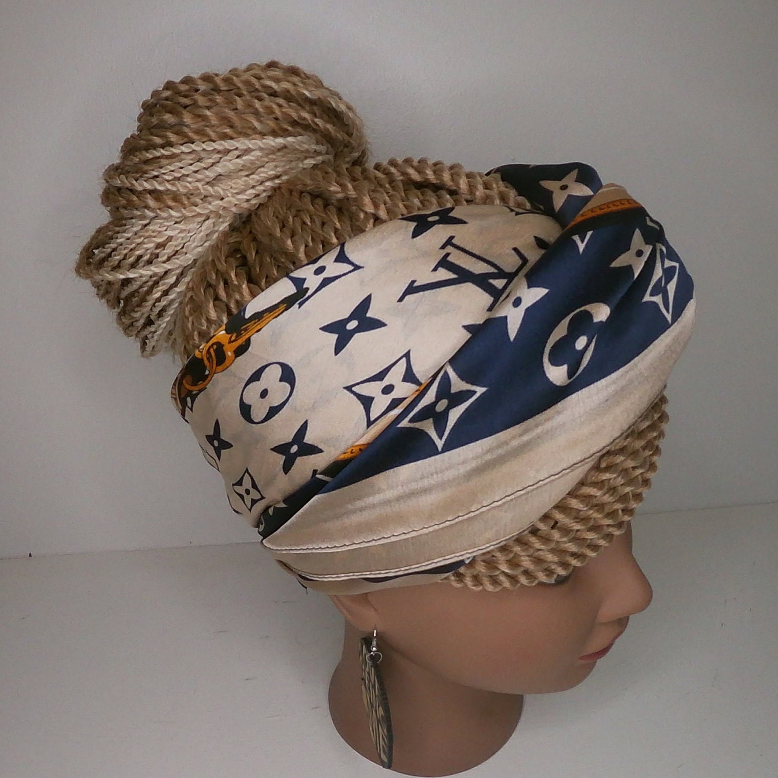 Senegalese Twist Wig Headband Wig Silk Scarf Headwrap Braided 