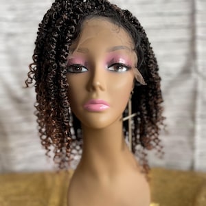 14” Bomb Twist Goddess Passion Twist Lightweight Lace front Wigs Braid Wig No Headband Wig