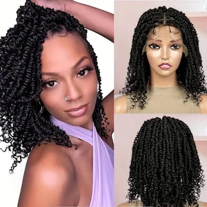 14” Bomb Twist Goddess Passion Twist Lightweight Lace front Wigs Braid Wig No Headband Wig