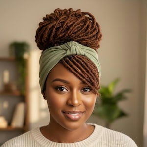 Faux Loc Headband Wig: Updo Braid Wig with Bangs