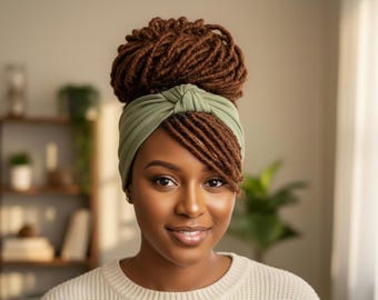 Faux Loc Headband Wig: Updo Braid Wig with Bangs