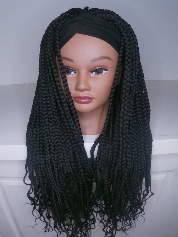 Headband Wig Box Braids Updo Wig Ombre Long Wigs Braided Wigs Etsy