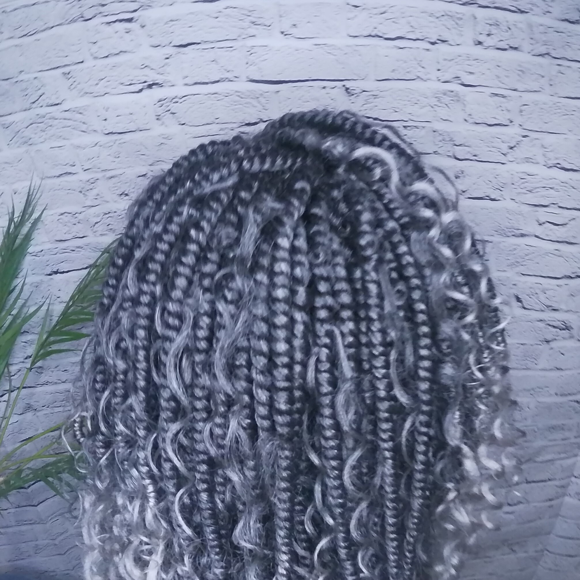 Grey Headband Wig Faux Locs Bomb Twist Grey Updo Braid Wig - Etsy
