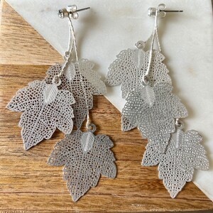 Silver Delicate Leaf Earrings
