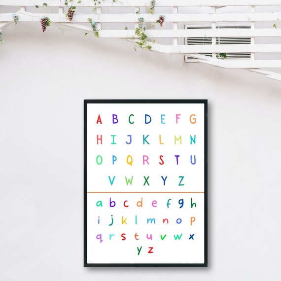 Alphabet Poster Digital Print ABC Poster Alphabet Print for Etsy