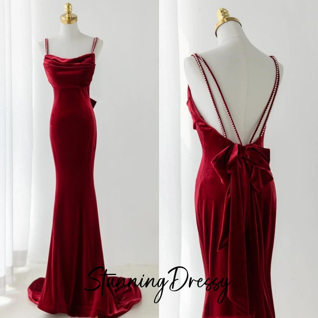 One Shoulder Spaghetti Straps Sheath Velvet Dress Ink Blue main image 1