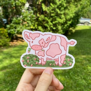 Strawberry Cow Sticker 