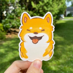 Cute/Kawaii Shiba Dog Sticker | Vinyl | Waterproof and Dishwasher-safe!