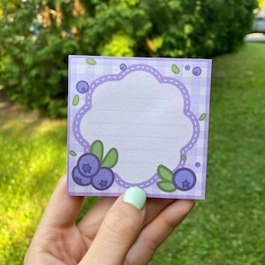 Blueberry Sticky Notes | Kawaii/Cute Aesthetic | Stationery Memo Pad