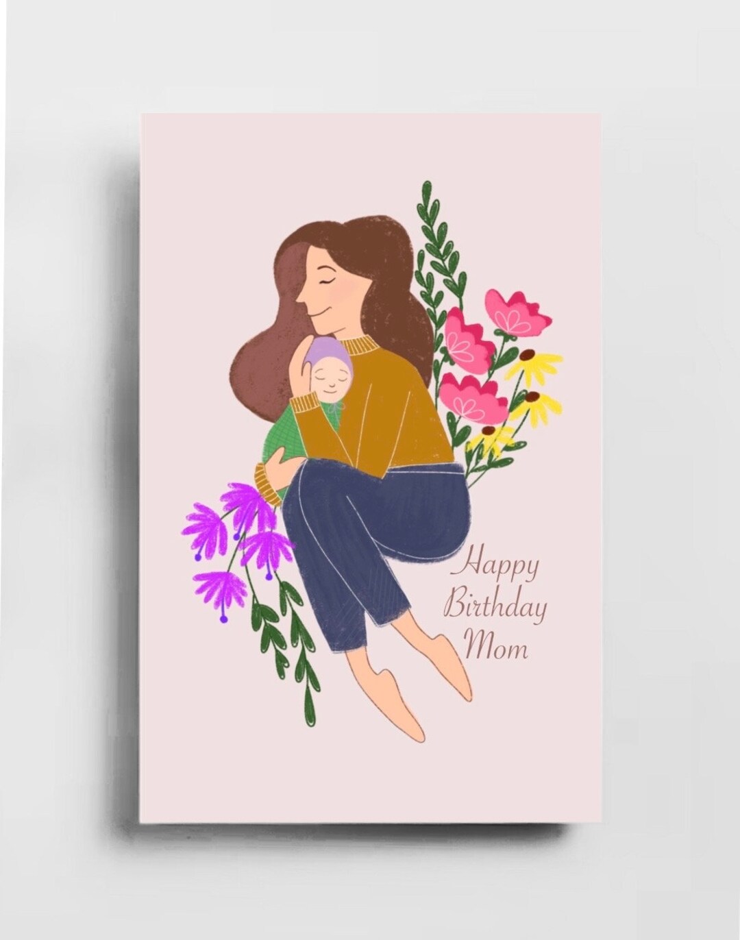Printable Mom Birthday Card Digital PDF Format - Etsy