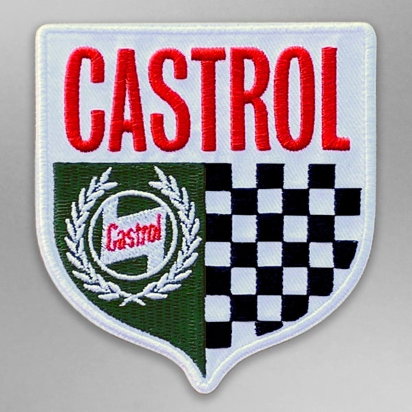 CASTROL Oil Shield Gestickter Aufnäher für Mützen, Jacken & Uniformen