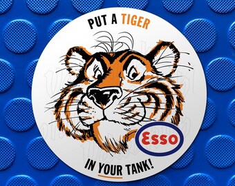 Esso Exxon Tiger Vinyl Sticker 1959-1970s Version for Classic Cars