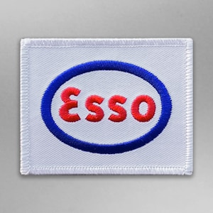 Esso Embroidered Iron-On Gas Station Patch for Caps, Jackets, and Uniforms