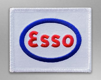 Esso Embroidered Iron-On Gas Station Patch for Caps, Jackets, and Uniforms