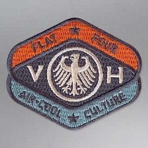 Aircooled PORSCHE 356 Outlaw and VW German Eagle Coat of Arms Iron-On/Sew-On Embroidered patch for hats & caps, jackets, and race suits.