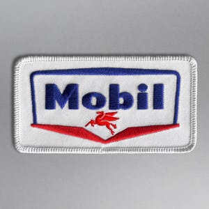 Mobil Oil Gas Patch Vintage Style from 1954-1966 Iron On or Sew On Nascar Motorsports for Race Suits, Caps, Work Shirts