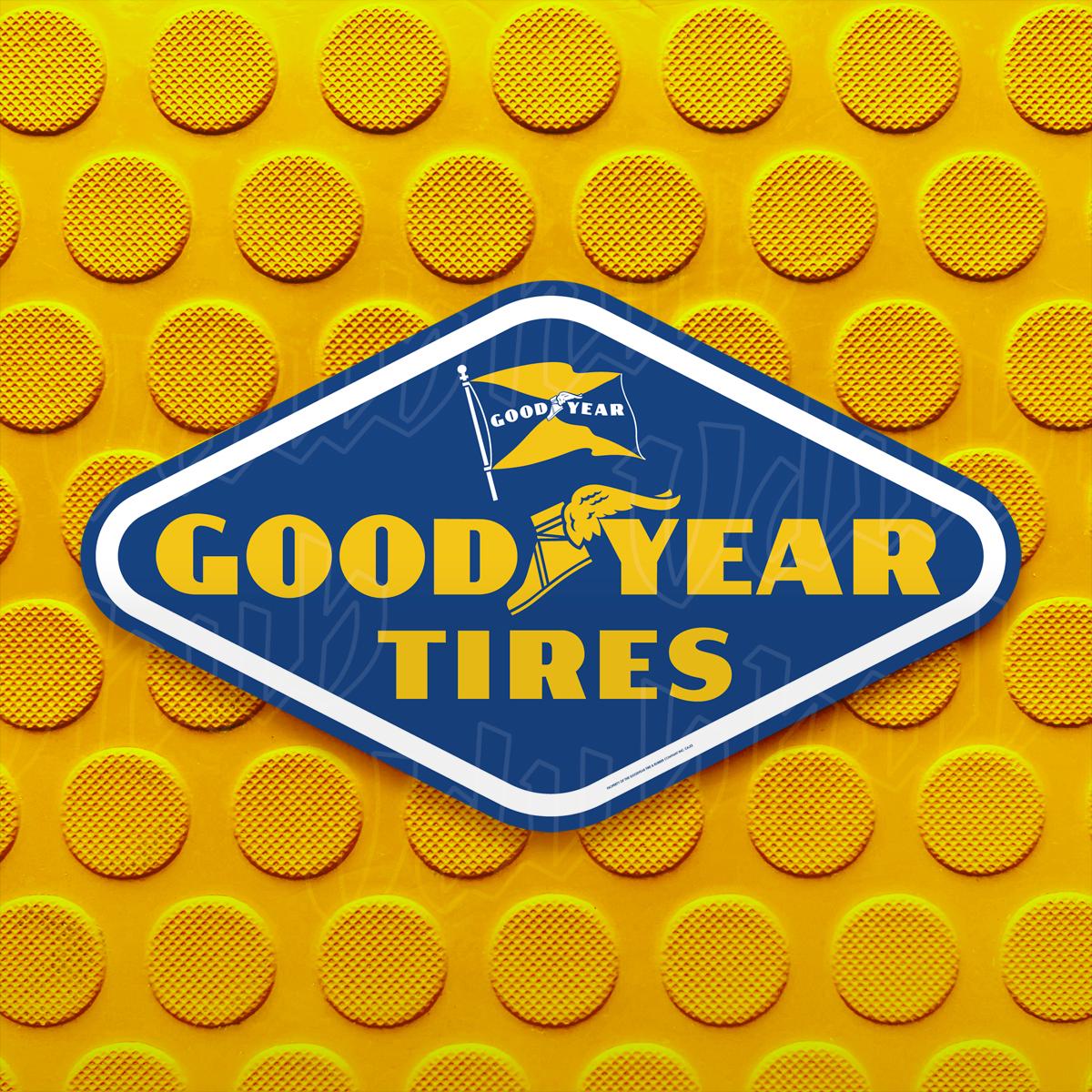 Goodyear Tires Vinyl Sticker 1942-1968 Version for Classic Cars