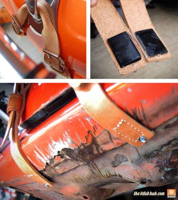 VW BEETLE Genuine Leather Rally Hood Securing Strap in Tan