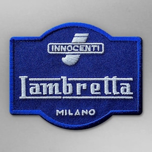 Lambretta Innocenti Milano Dealer Embroidered Patch for Hats, Jackets & Uniforms, Iron-On/Sew-On