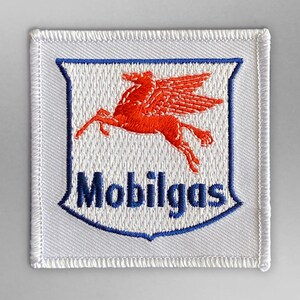 Écusson Pegasus Mobilgas à thermocoller ou à coudre pour combinaisons de station-service, veste de mécanicien, chapeau et casquettes, uniformes et combinaison de course