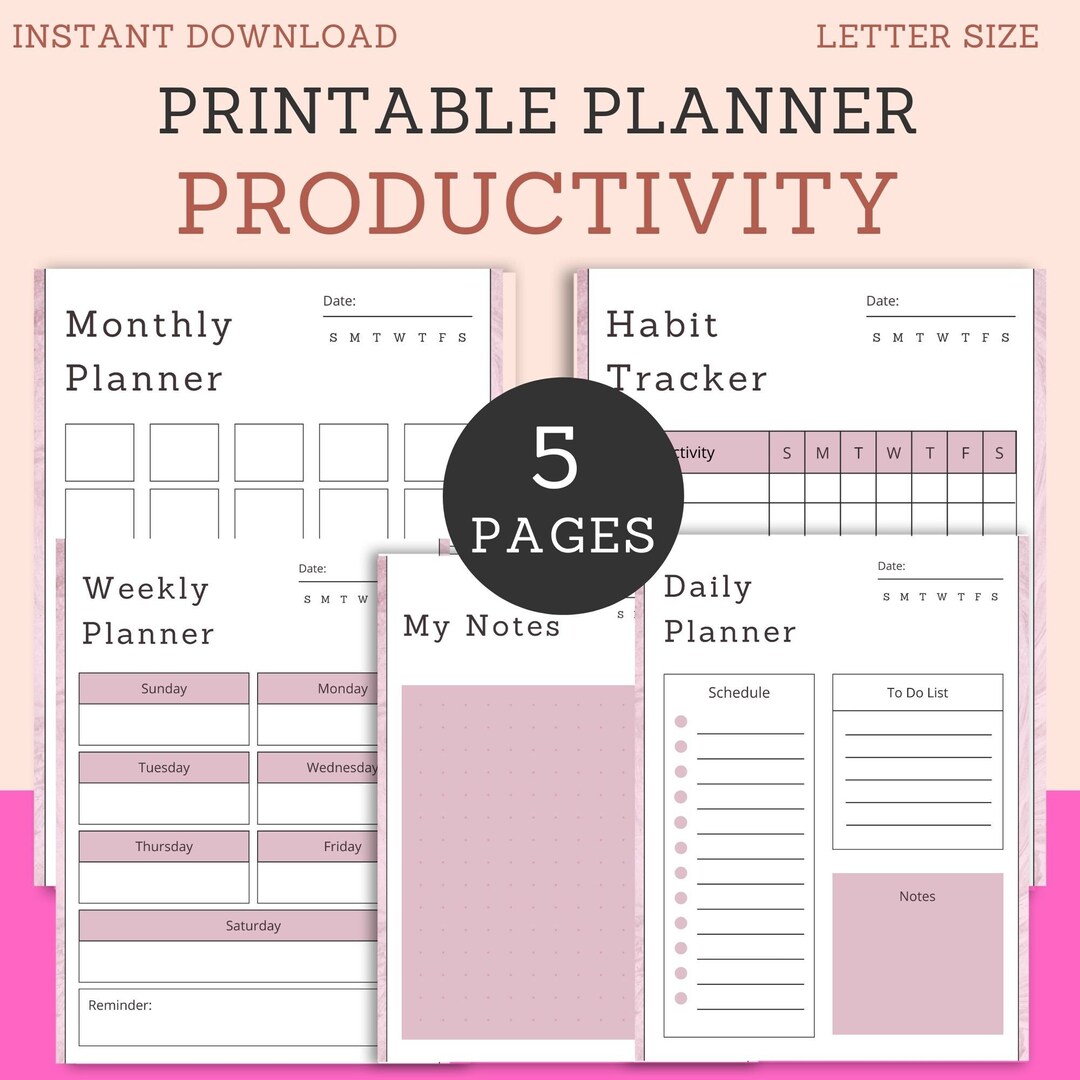Daily Weekly Monthly Productivity or Habit Planner | Habit Tracker for ...