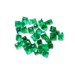 Incredibile!!! Smeraldo naturale taglio quadrato incastonato da 4 a 10 mm, smeraldo trasparente super pulito, smeraldo verde sfuso, smeraldo di qualità pregiata.