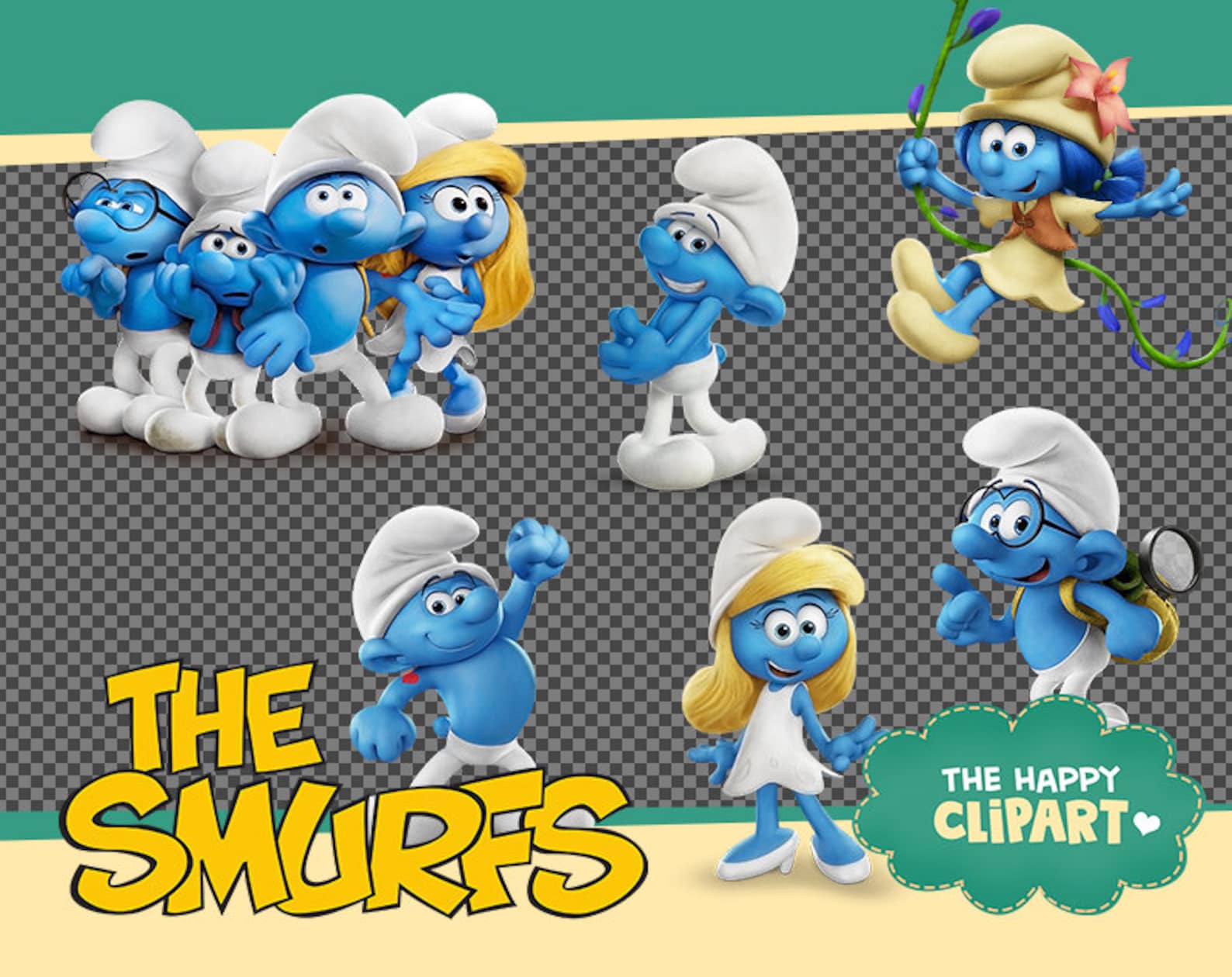The Smurfs PNG - the Smurfs Characters - the Smurf Digital Clipart