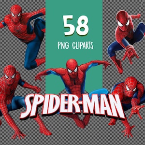 Spiderman PNG - Spiderman Characters - Digital Clipart - Transparent Background - Printable Clipart - Instant Download - 300 DPI