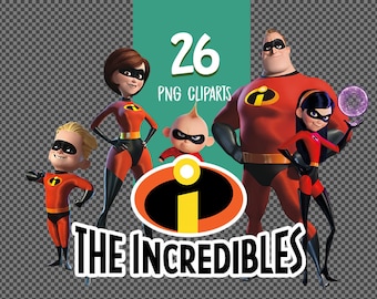 The Incredibles PNG - The Incredibles Characters - Digital Clipart - Transparent Background - Printable Clipart - Instant Download - 300 DPI