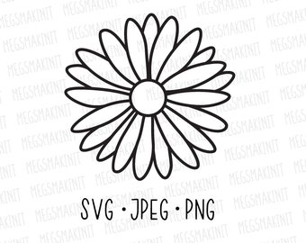 Daisy SVG Full and Split Half Daisy Flower Svg Dxf Cut Files - Etsy