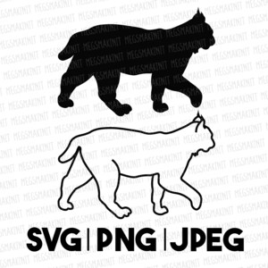 Bobcat contorno y silueta archivos digitales SVG, PNG, JPEG