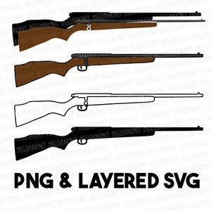 22 Rifle Layered SVG, .22 Rifle Outline SVG, .22 Rifle solid svg, .22 Rifle svg, png, jpeg Digital Files