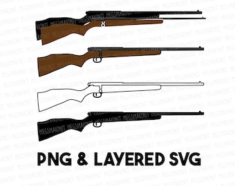 .22 Rifle SVG en capas, .22 Rifle Contorno SVG, .22 Rifle Sólido SVG, .22 Rifle SVG, png, jpeg Archivos digitales
