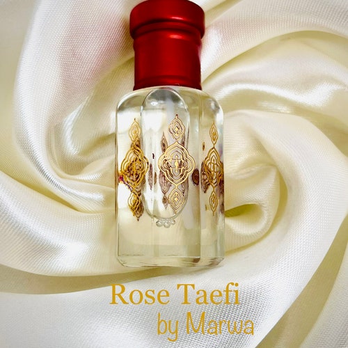 Aceite perfumado Rose Taefi – Attar puro destilado / Sin alcohol, vegano, halal, fragancia unisex de larga duración con aroma a rosas