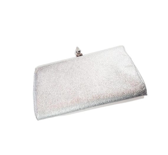 60's Silver Lamé Clutch - image 1