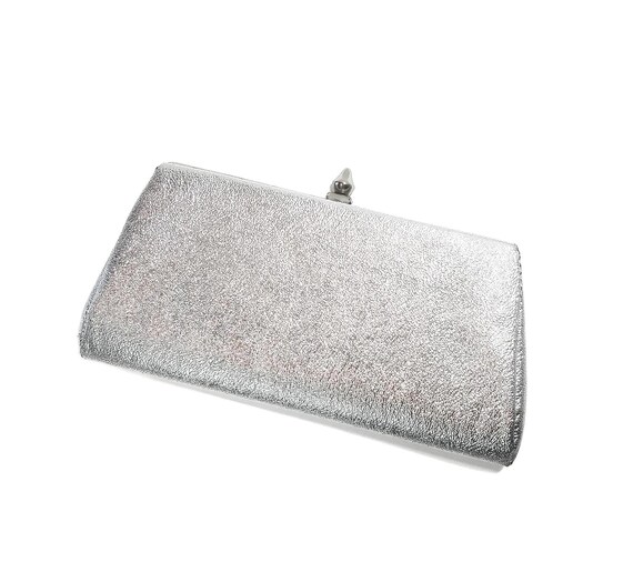 60's Silver Lamé Clutch - image 2