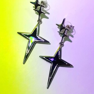 Midcentury Modern Sparkle Gothic Pinup Girl Stud Earrings