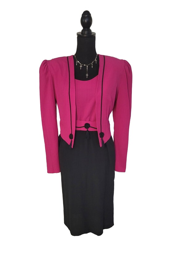 1980s Dress and Cropped Jacket Set - image 1