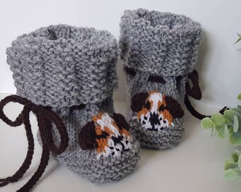 Strickschuhe Tiere Hund wolle winter Socken