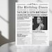 Birthday Newspaper Template Newspaper Customizable Poster Sign ...