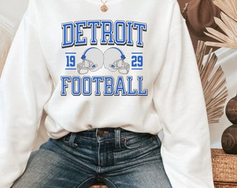 Detroit Sweatshirt Vintage Football Game Day Sunday Shirt Detroit Hoodie Football Fan Apparel Football Lovers Top Detroit Gifts Unisex