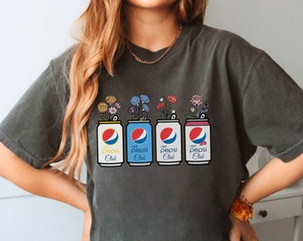 Comfort Colors Diet Pepsi Shirt Diet Pepsi Club Sweatshirt Soda Lovers Tee Gifts for Pepsi Lovers Floral Soda Can Crewneck Gift for Friends