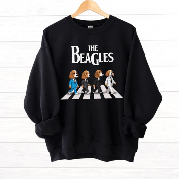 The Beagles Sweatshirt Beatles on Abbey Road Inspired Beagle Dog Shirt Cartoon Sweater Funny Dogs T shirt Dog Owner Gift Dog Lovers Unisex