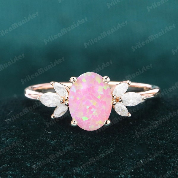 Pink Fire Opal Ring - Etsy