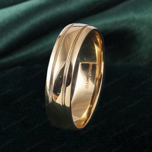 Trouwring heren geelgouden trouwring geelgouden herenring effen ring unieke trouwring mannen belofte ring zilveren ring voor echtgenoot